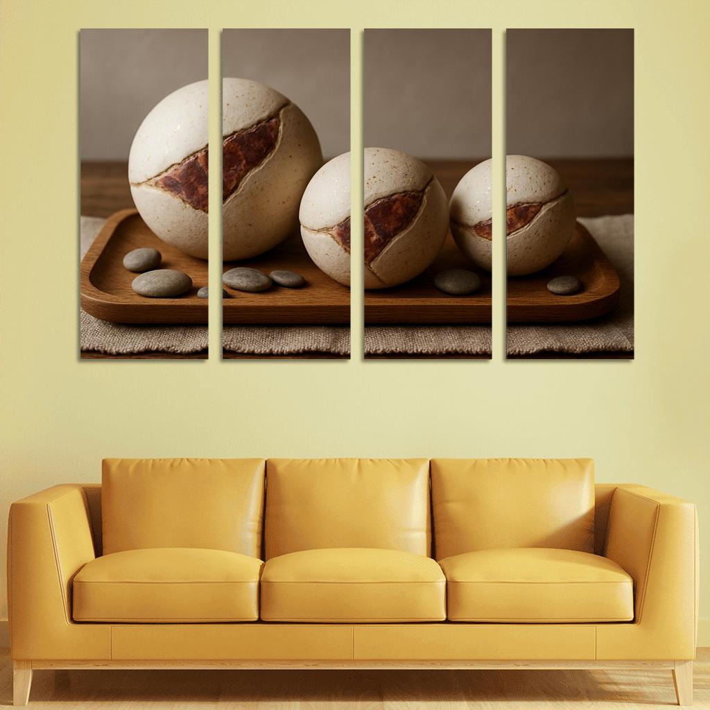 Ceramic Orb Centerpiece With Mineral Inlays premium artwork frames