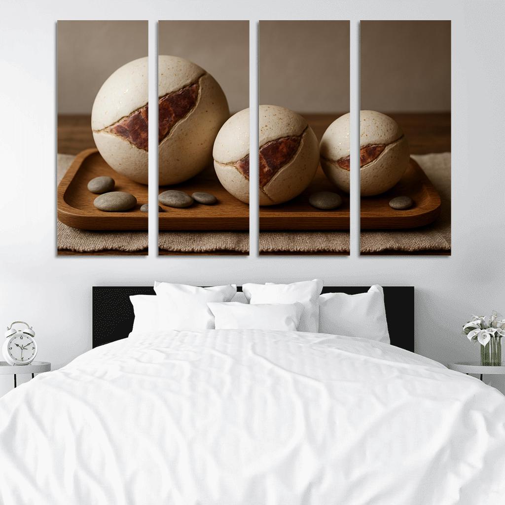 Ceramic Orb Centerpiece With Mineral Inlays premium artwork frames