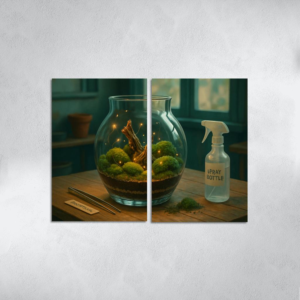 Bioluminescent Terrarium Crafting abstract paintings frame