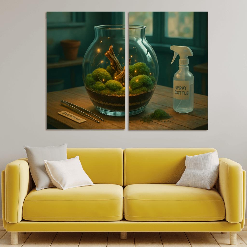 Bioluminescent Terrarium Crafting abstract paintings frame