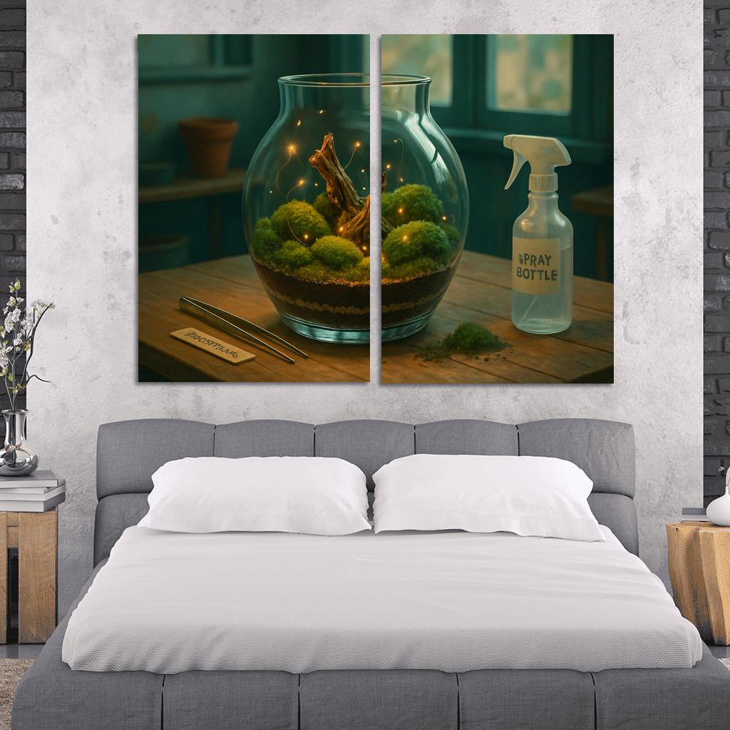 Bioluminescent Terrarium Crafting abstract paintings frame