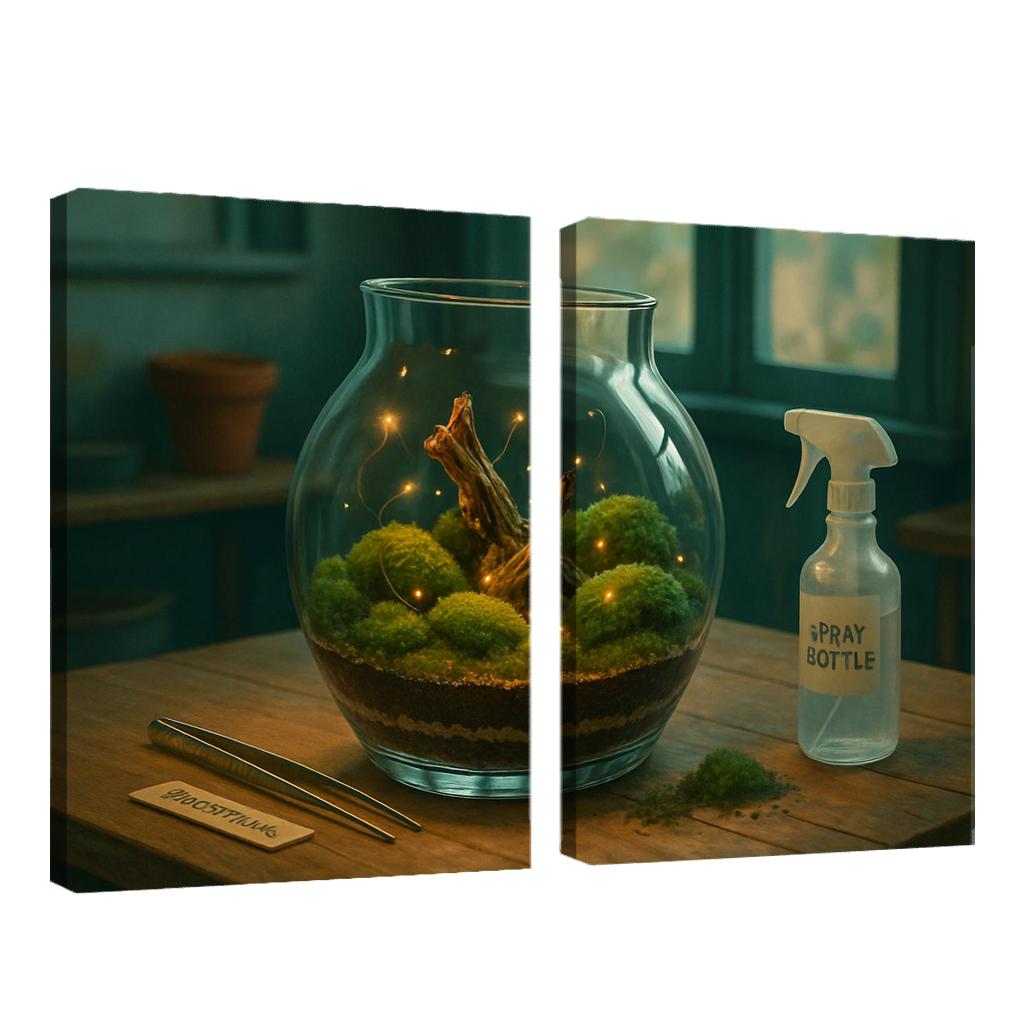 Bioluminescent Terrarium Crafting abstract paintings frame