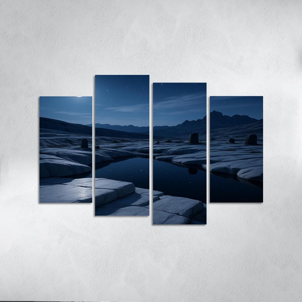 Moonlit Marble Plateau modern paintings frame
