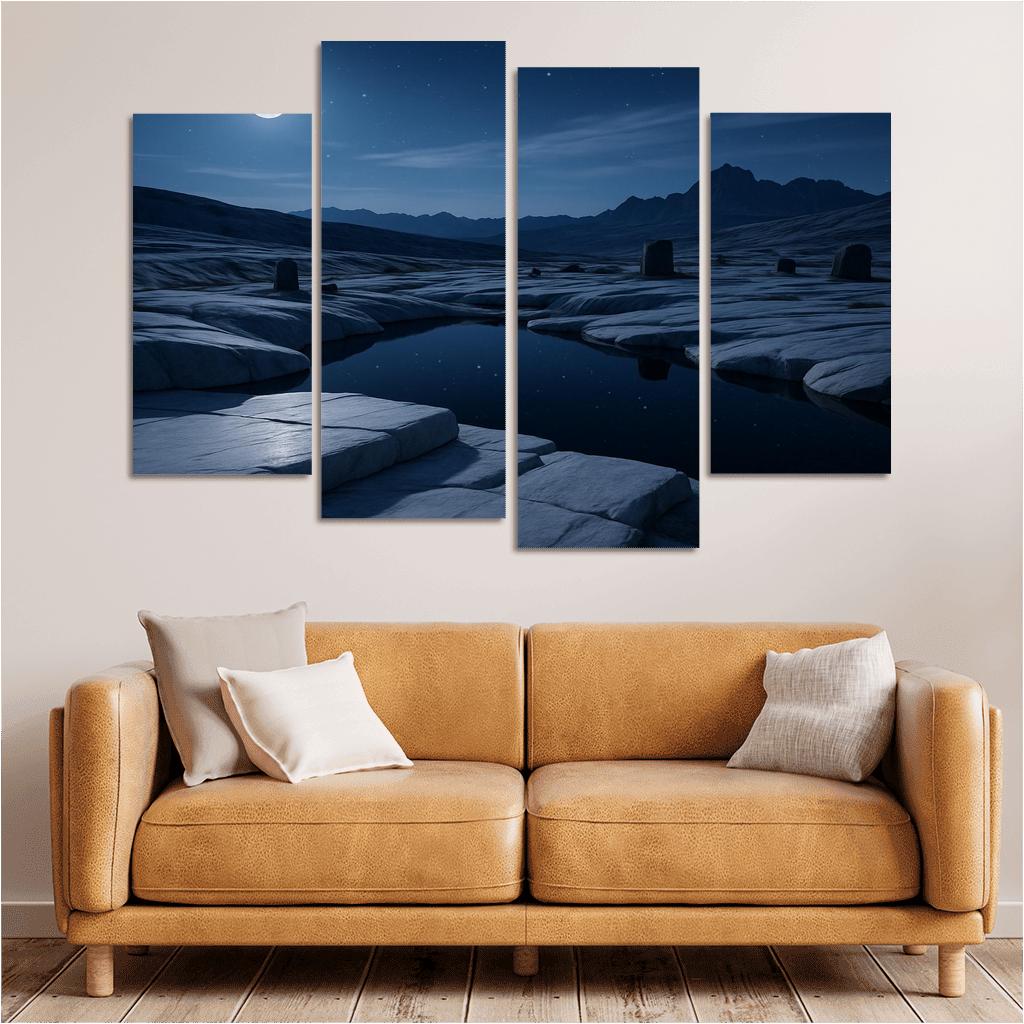 Moonlit Marble Plateau modern paintings frame