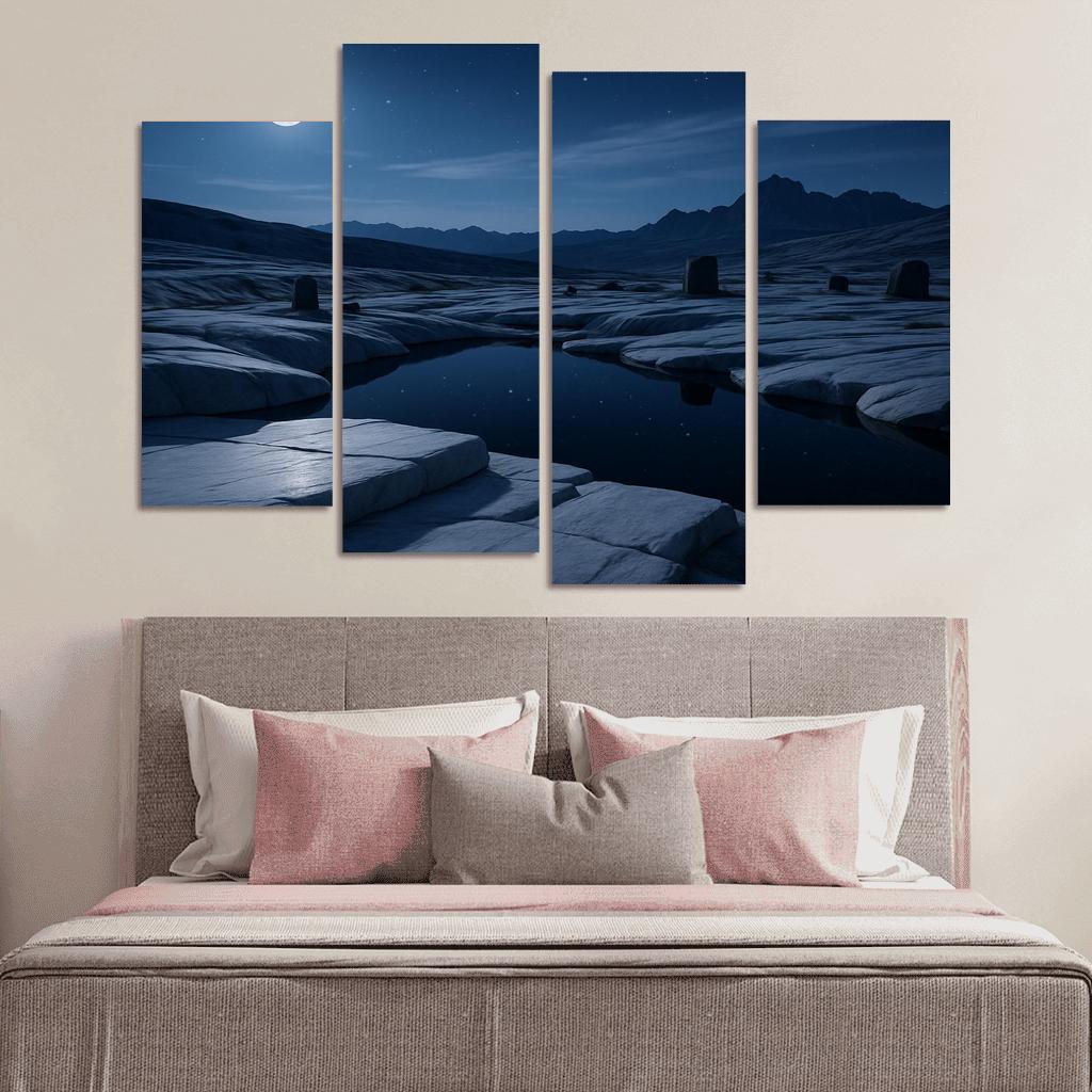 Moonlit Marble Plateau modern paintings frame