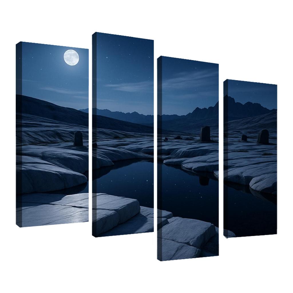 Moonlit Marble Plateau modern paintings frame