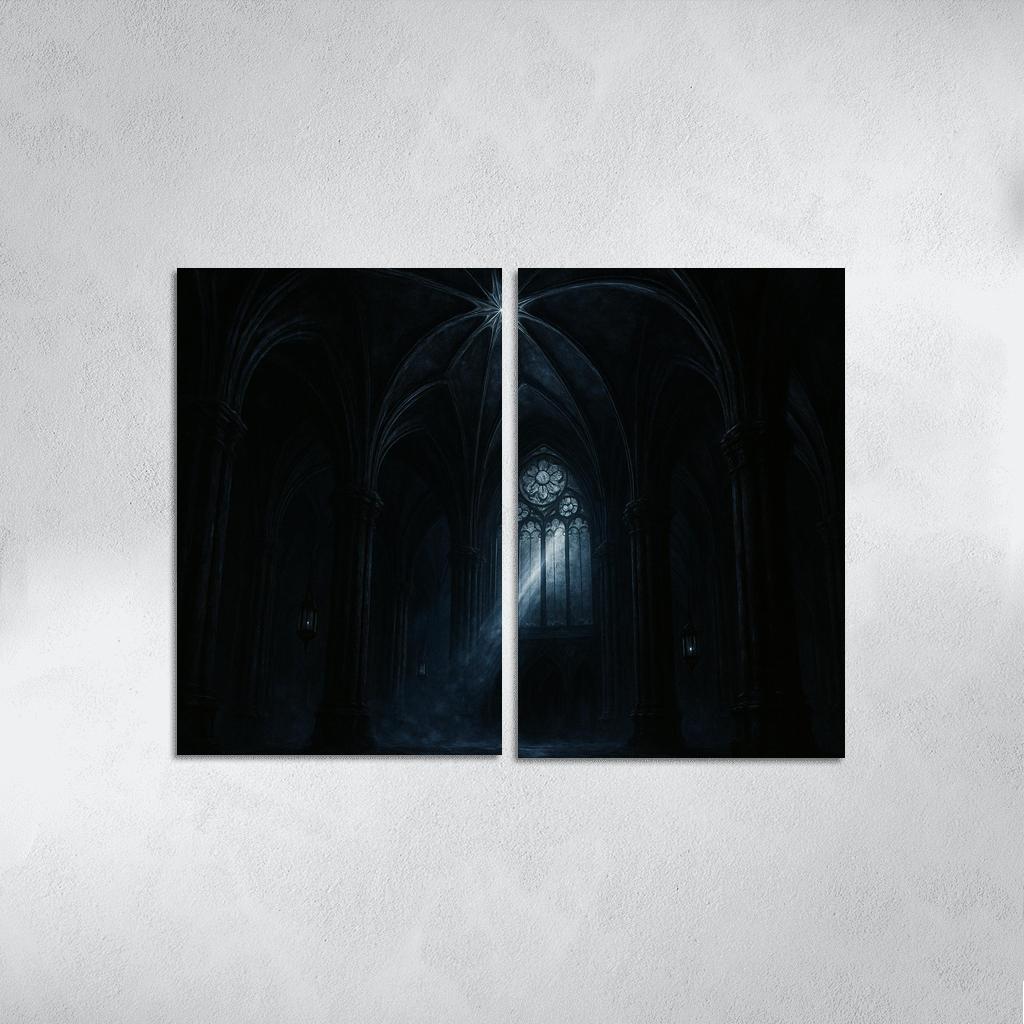 Nocturne Ribbed Vault multi-panel paintings