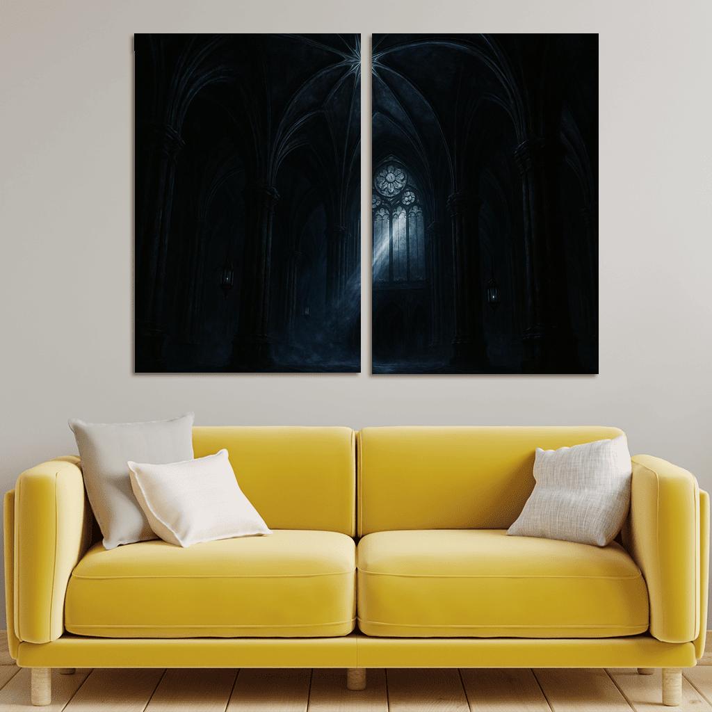 Nocturne Ribbed Vault multi-panel paintings