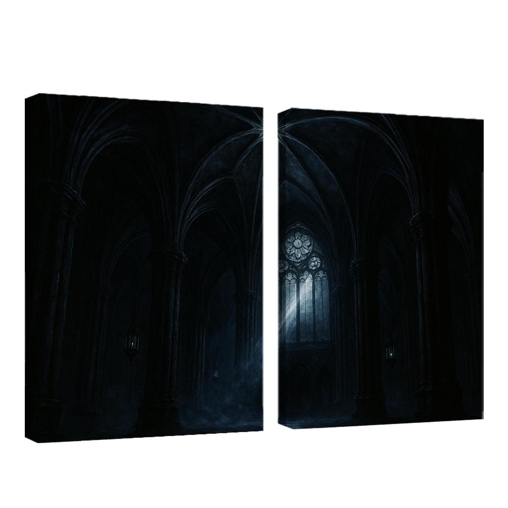 Nocturne Ribbed Vault multi-panel paintings