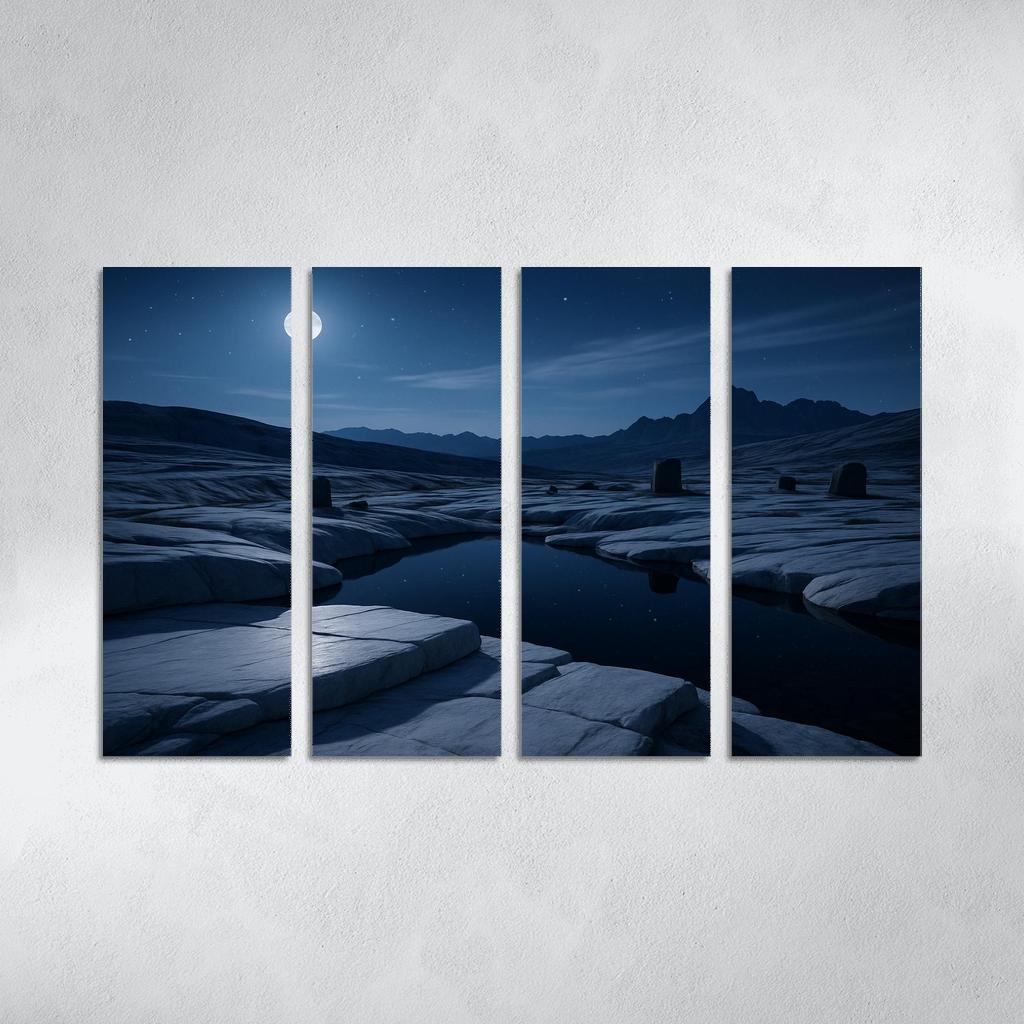 Moonlit Marble Plateau modern paintings frame