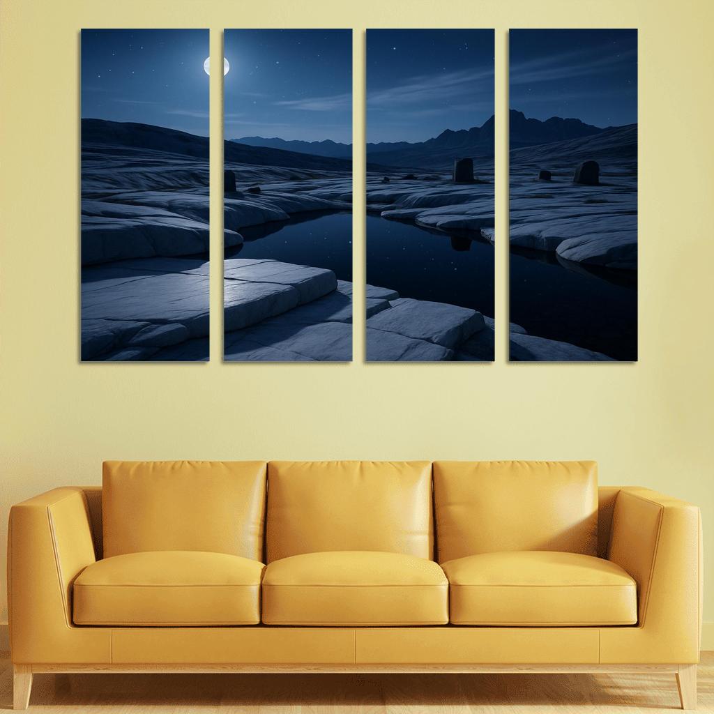 Moonlit Marble Plateau modern paintings frame