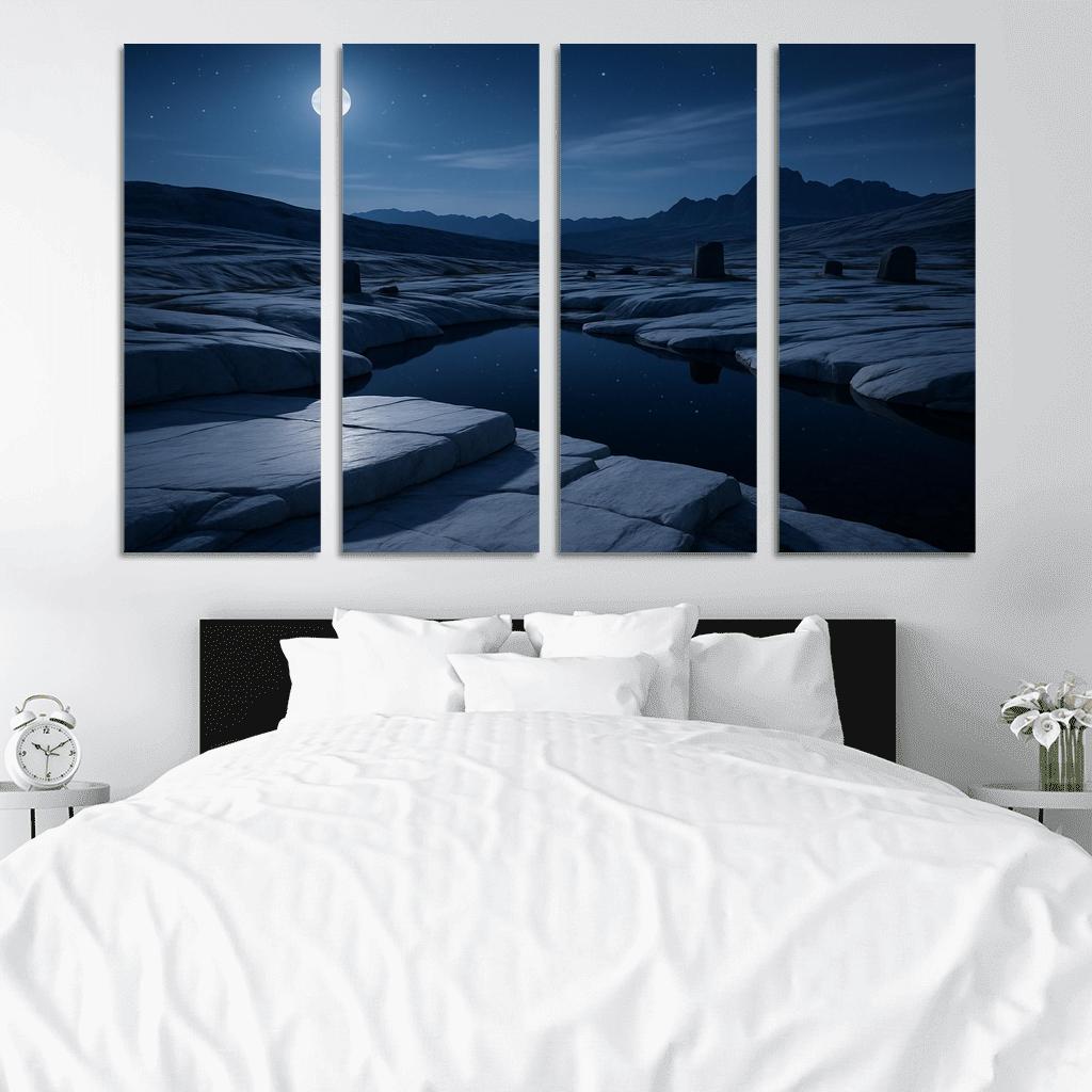 Moonlit Marble Plateau modern paintings frame