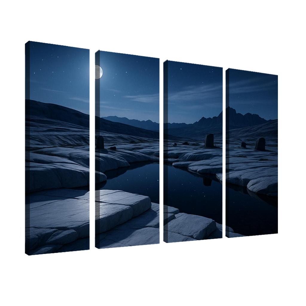 Moonlit Marble Plateau modern paintings frame