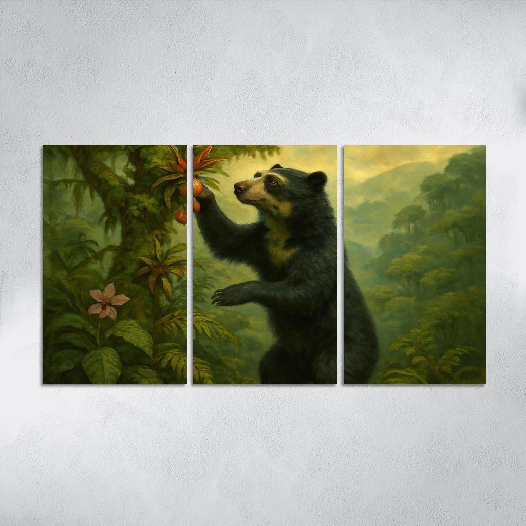 Andean Spectacled Bear Foraging Cloud Forest wall art