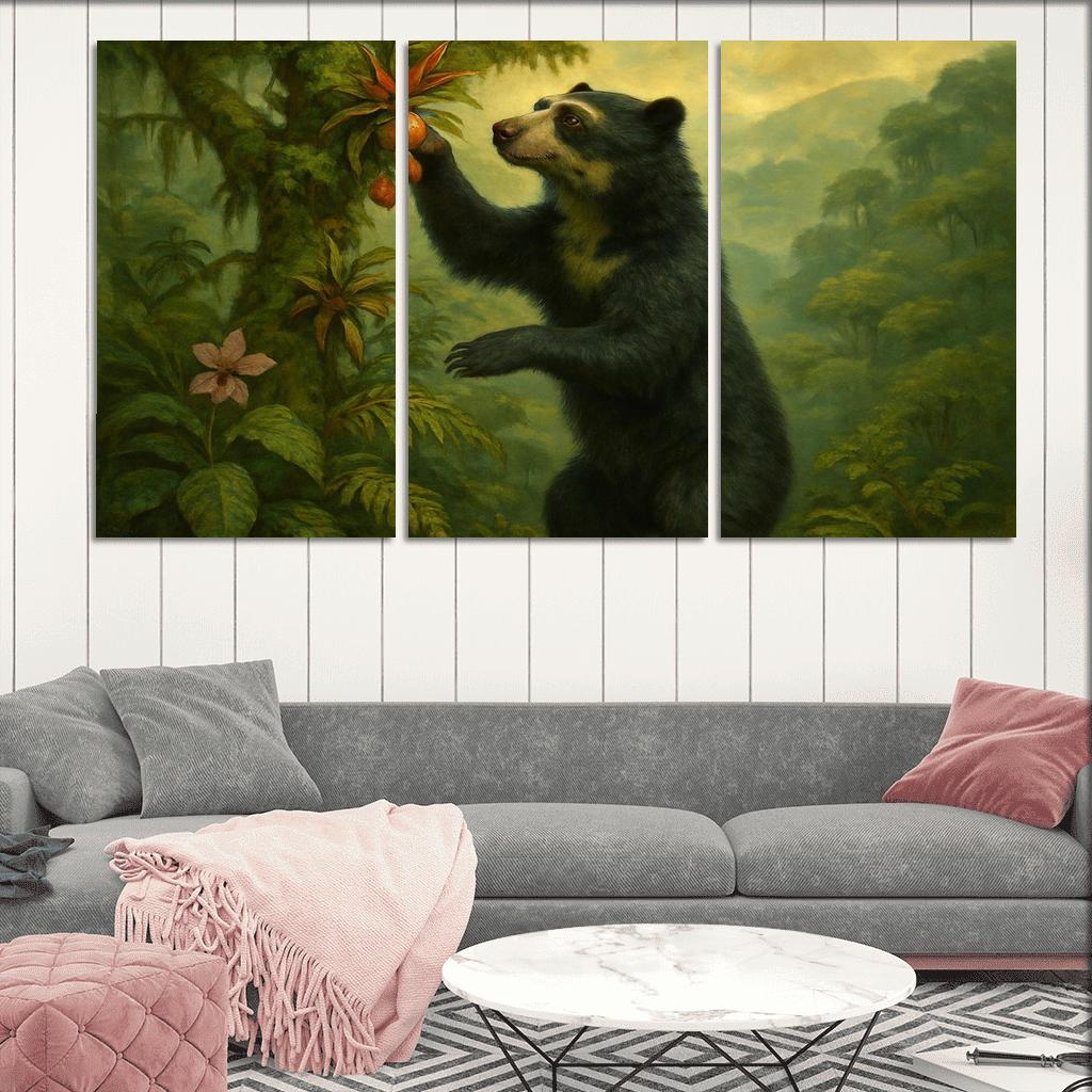 Andean Spectacled Bear Foraging Cloud Forest wall art