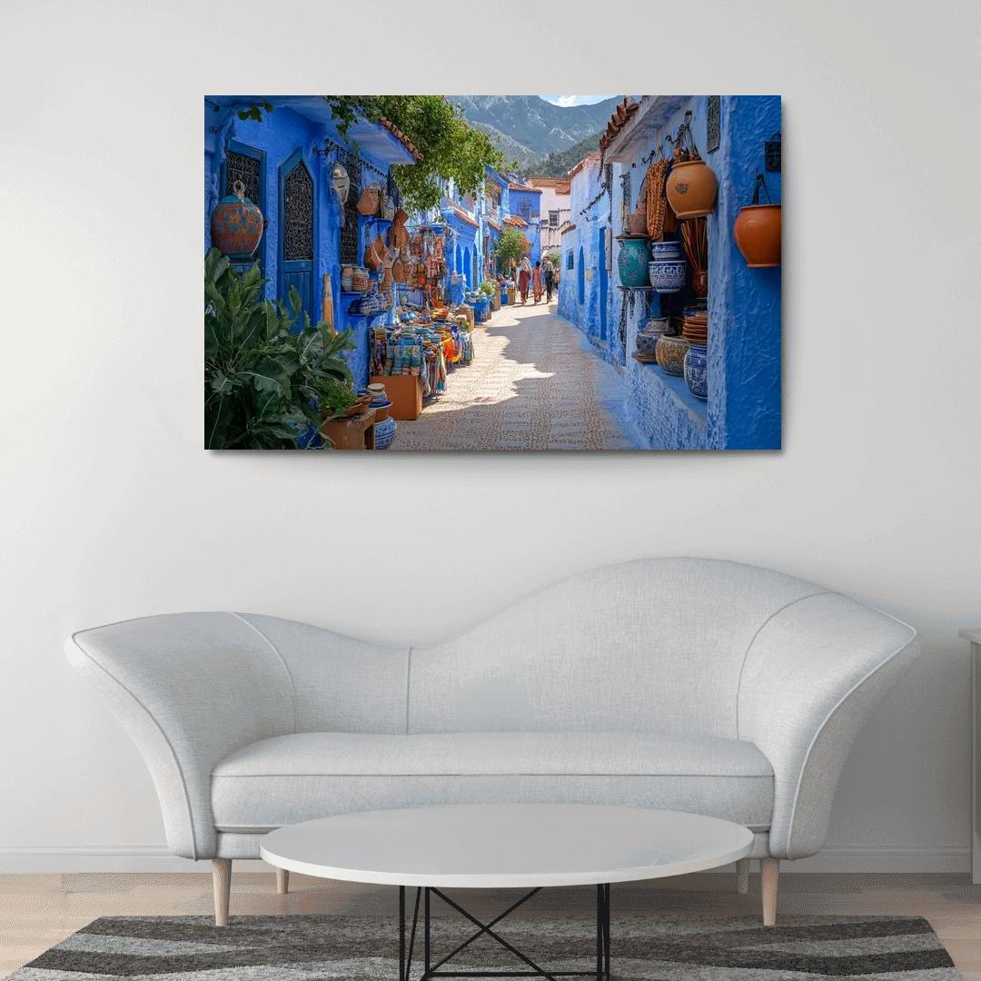 Chefchaouen Blue Medina oil paintings frame