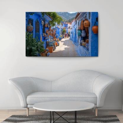 Chefchaouen Blue Medina oil paintings frame