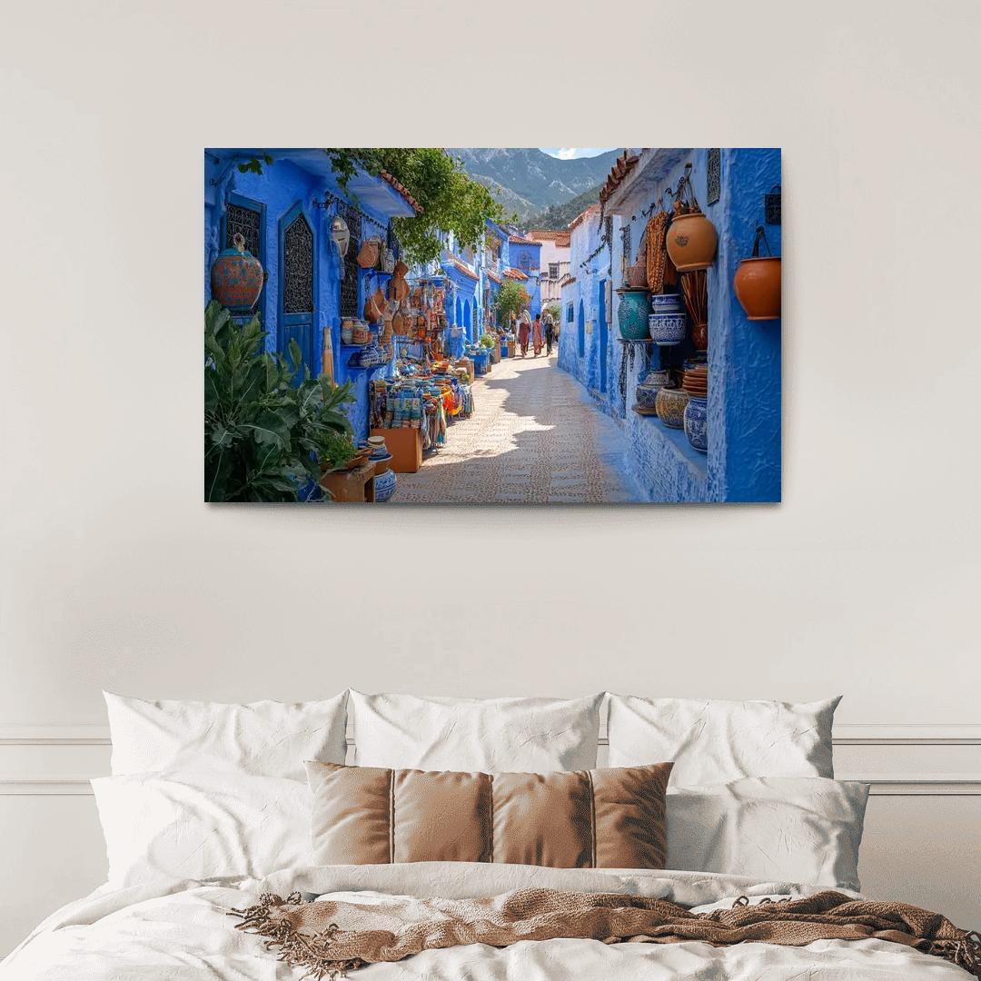 Chefchaouen Blue Medina oil paintings frame