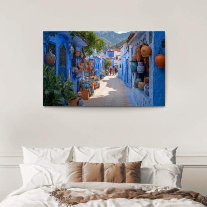Chefchaouen Blue Medina oil paintings frame
