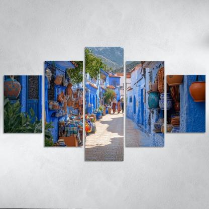 Chefchaouen Blue Medina oil paintings frame