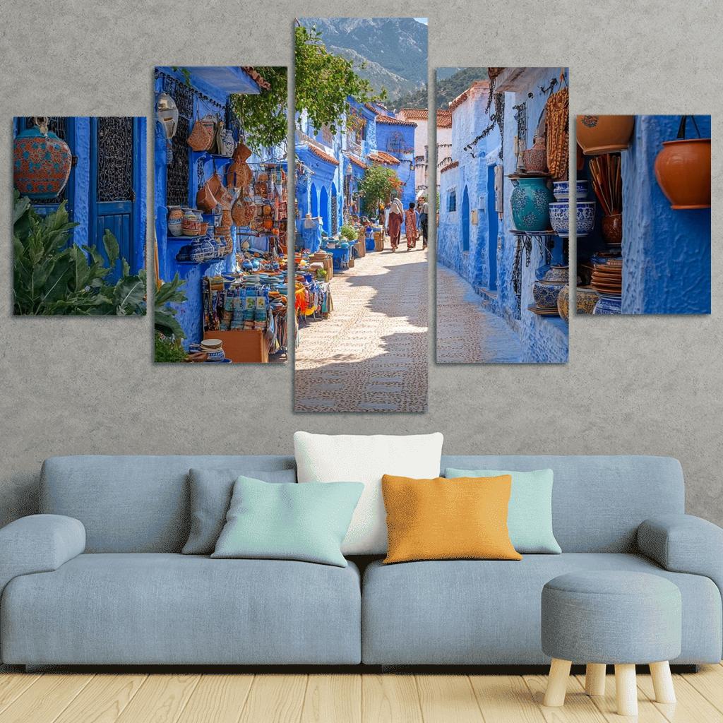Chefchaouen Blue Medina oil paintings frame
