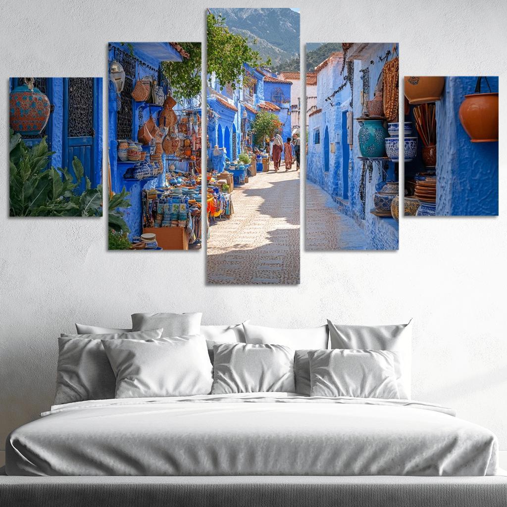 Chefchaouen Blue Medina oil paintings frame