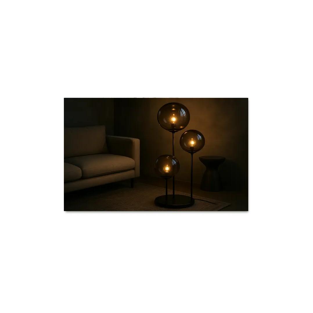 Handblown Smoke Glass Orb Floor Lamp home decor