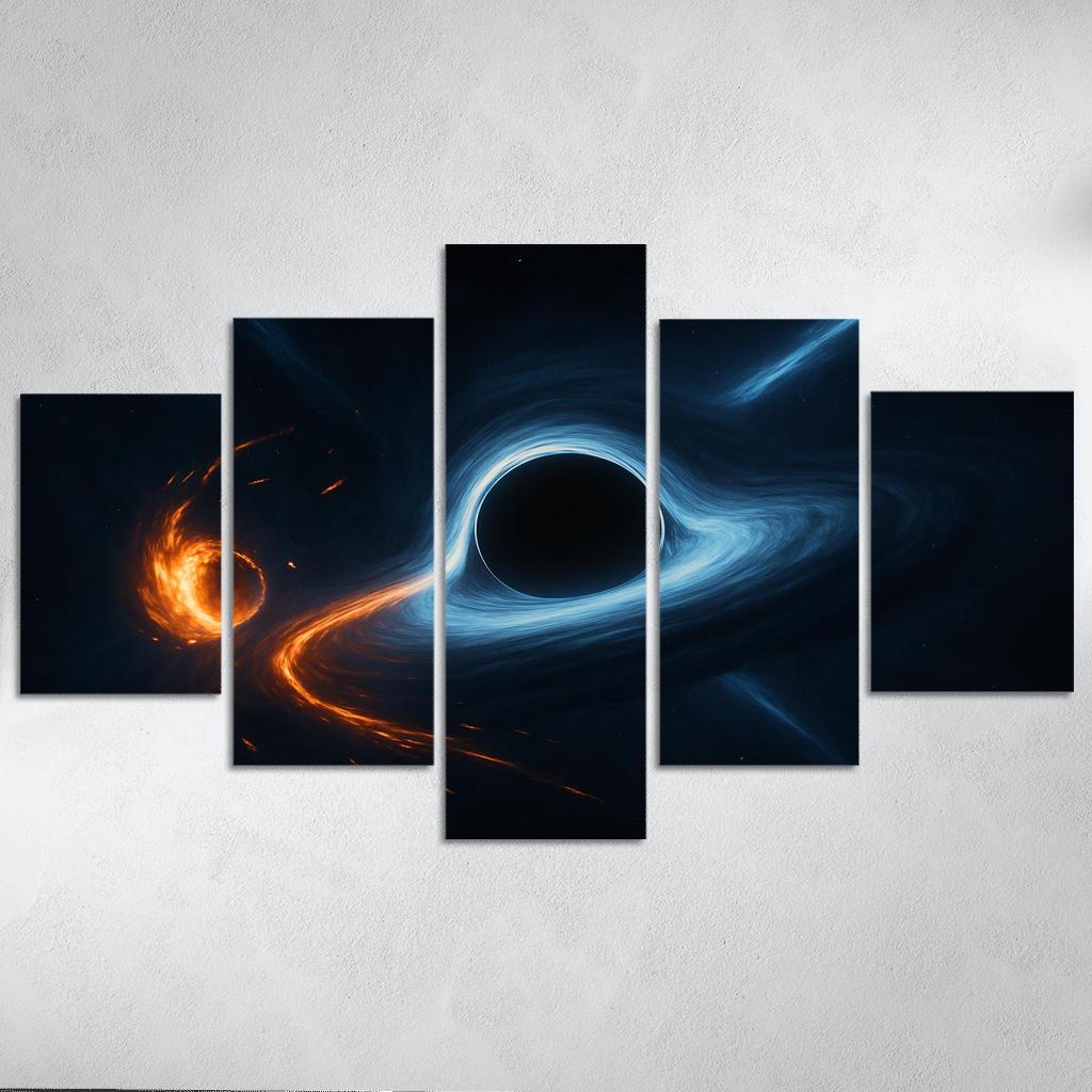 Tidal Ballet Around A Rogue Black Hole multi-panel paintings