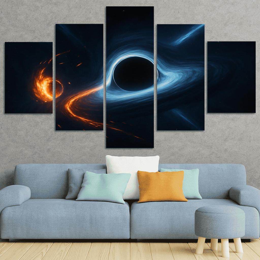 Tidal Ballet Around A Rogue Black Hole multi-panel paintings