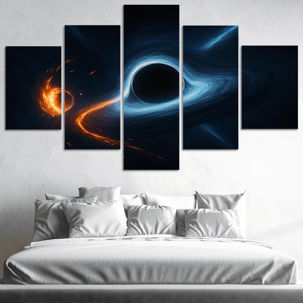 Tidal Ballet Around A Rogue Black Hole multi-panel paintings