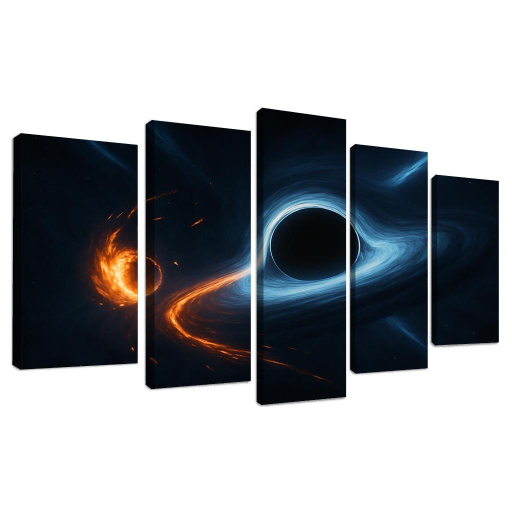 Tidal Ballet Around A Rogue Black Hole multi-panel paintings