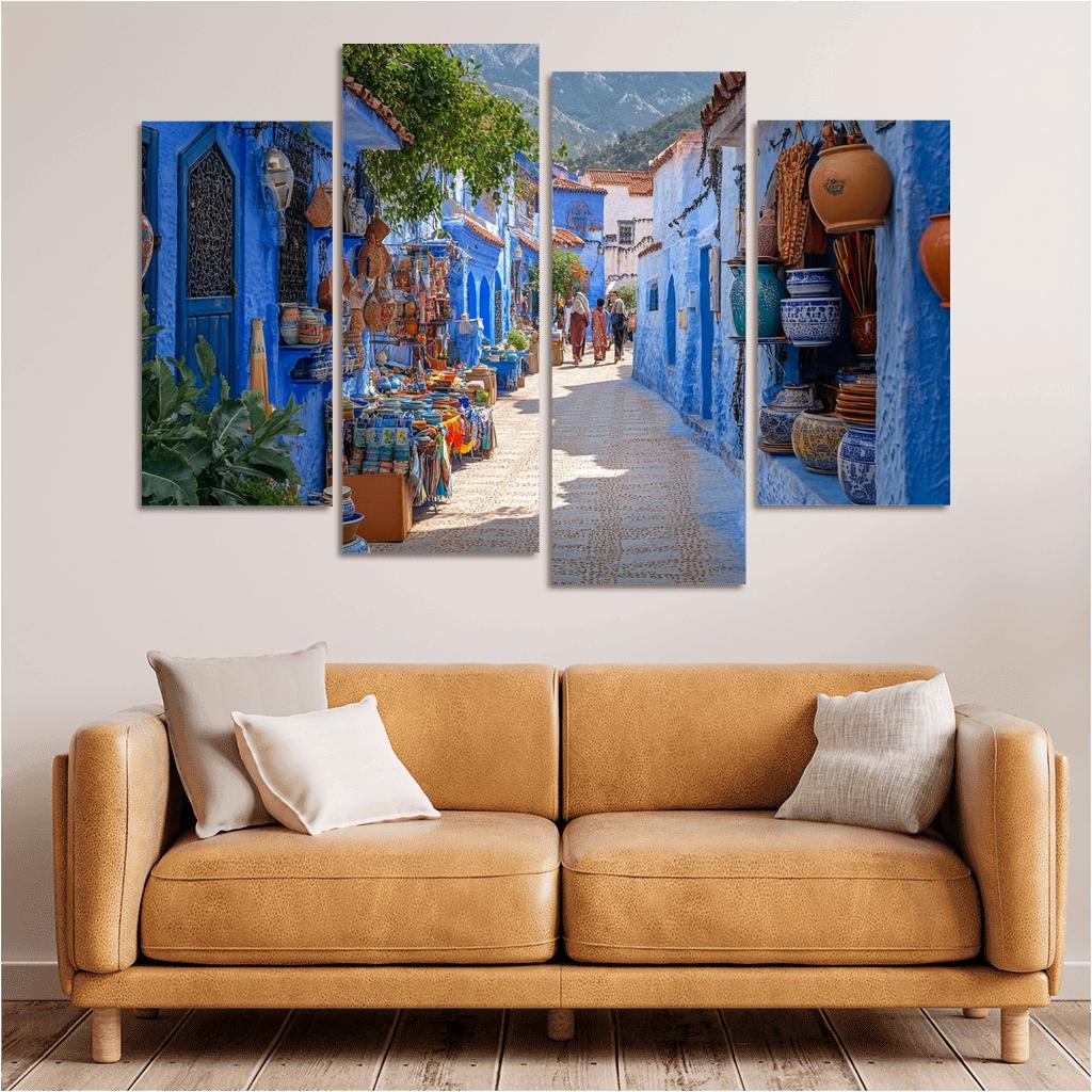 Chefchaouen Blue Medina oil paintings frame