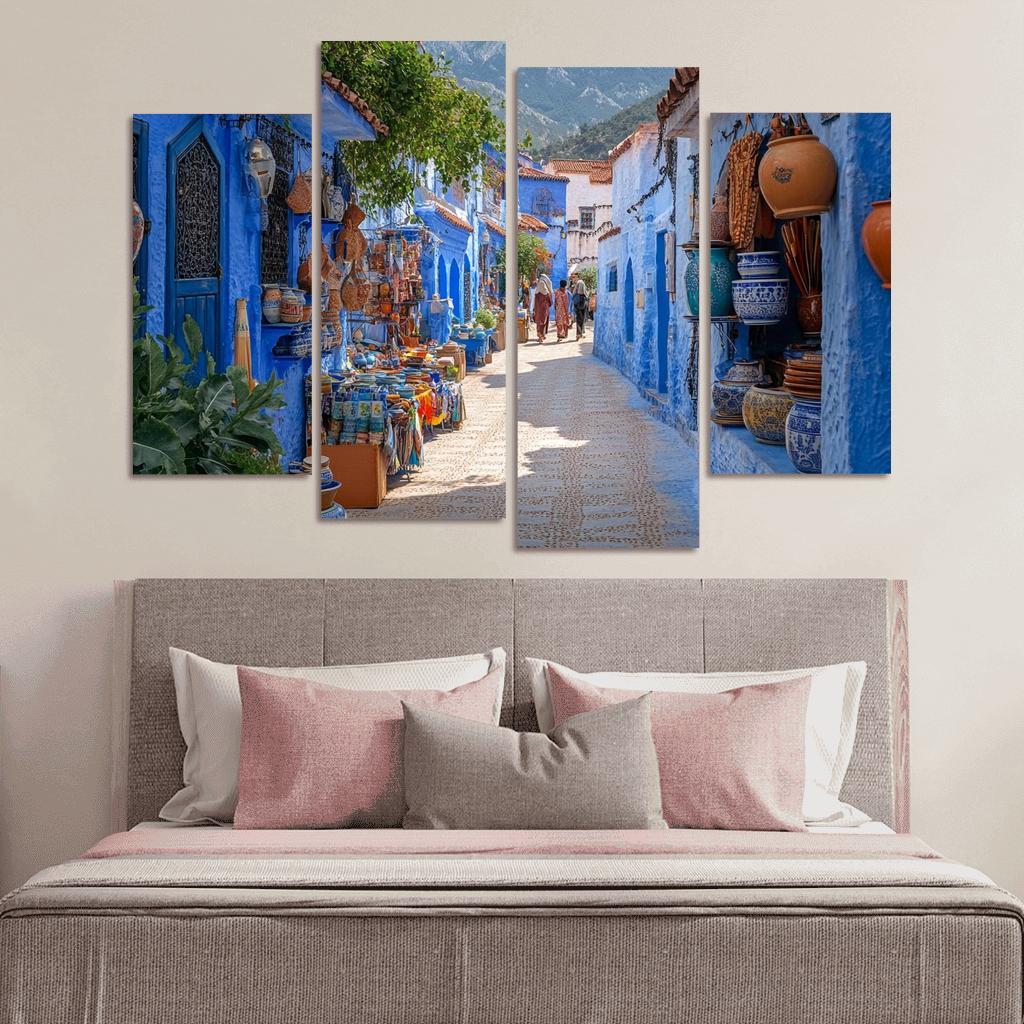 Chefchaouen Blue Medina oil paintings frame