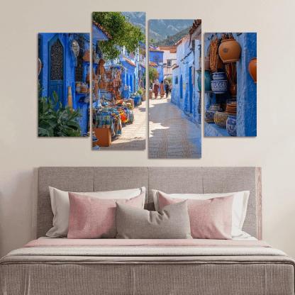 Chefchaouen Blue Medina oil paintings frame