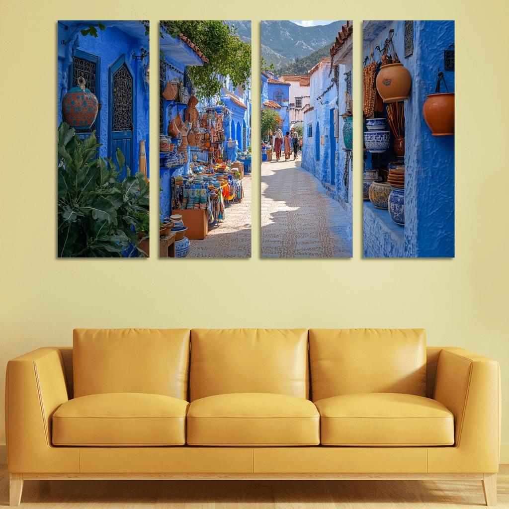 Chefchaouen Blue Medina oil paintings frame