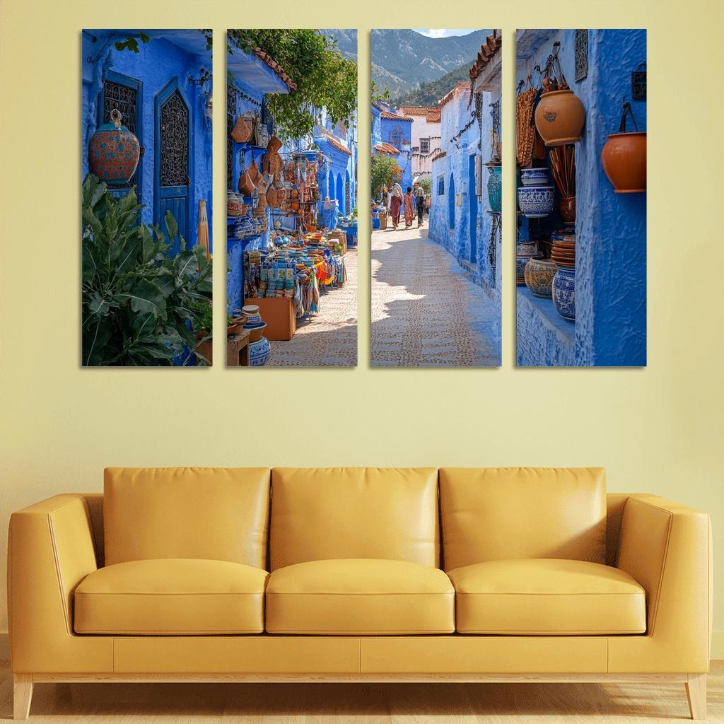 Chefchaouen Blue Medina oil paintings frame