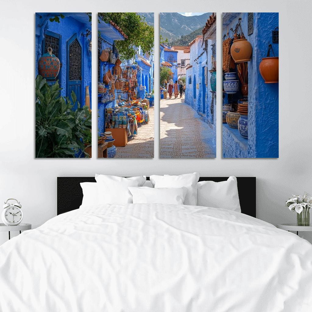 Chefchaouen Blue Medina oil paintings frame
