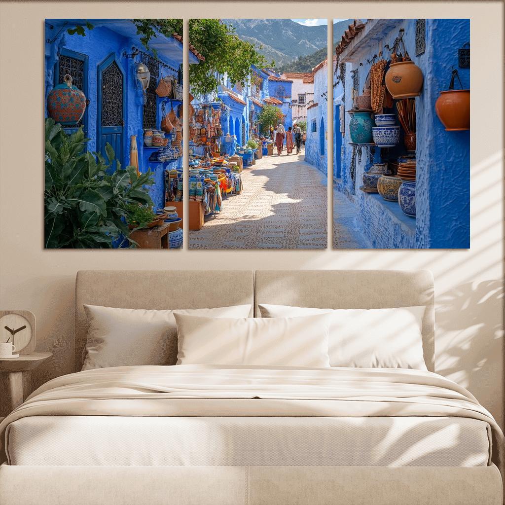 Chefchaouen Blue Medina oil paintings frame
