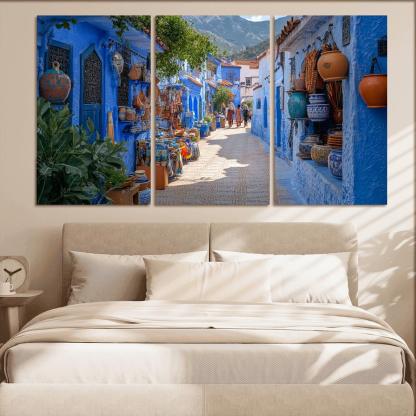 Chefchaouen Blue Medina oil paintings frame
