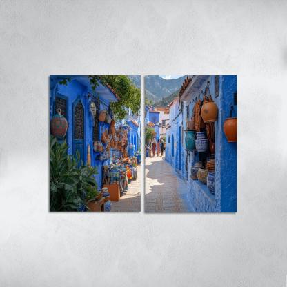 Chefchaouen Blue Medina oil paintings frame