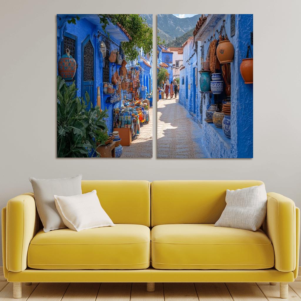 Chefchaouen Blue Medina oil paintings frame