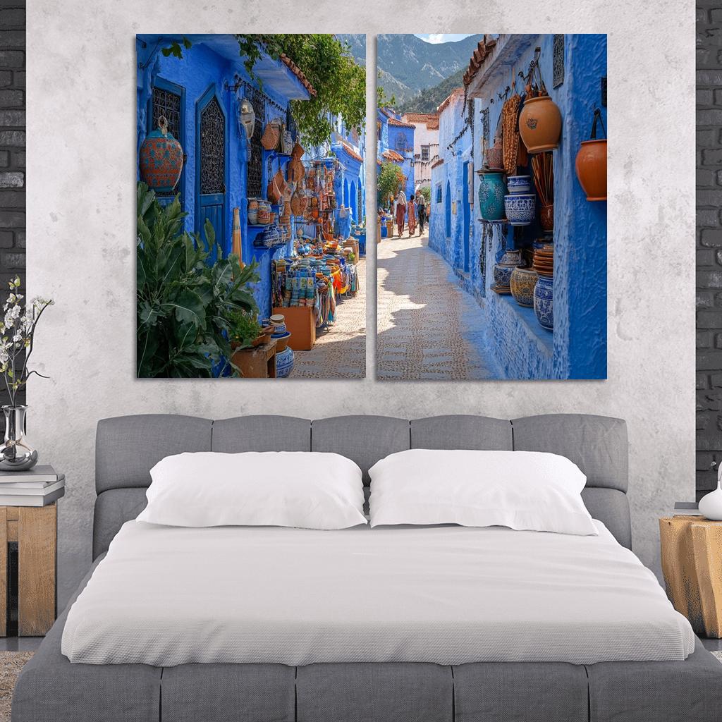 Chefchaouen Blue Medina oil paintings frame