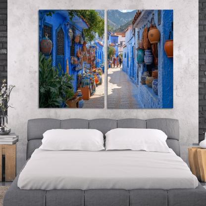 Chefchaouen Blue Medina oil paintings frame