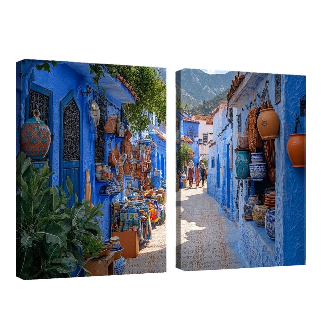 Chefchaouen Blue Medina oil paintings frame