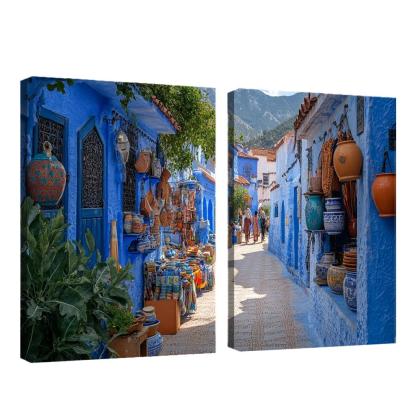 Chefchaouen Blue Medina oil paintings frame