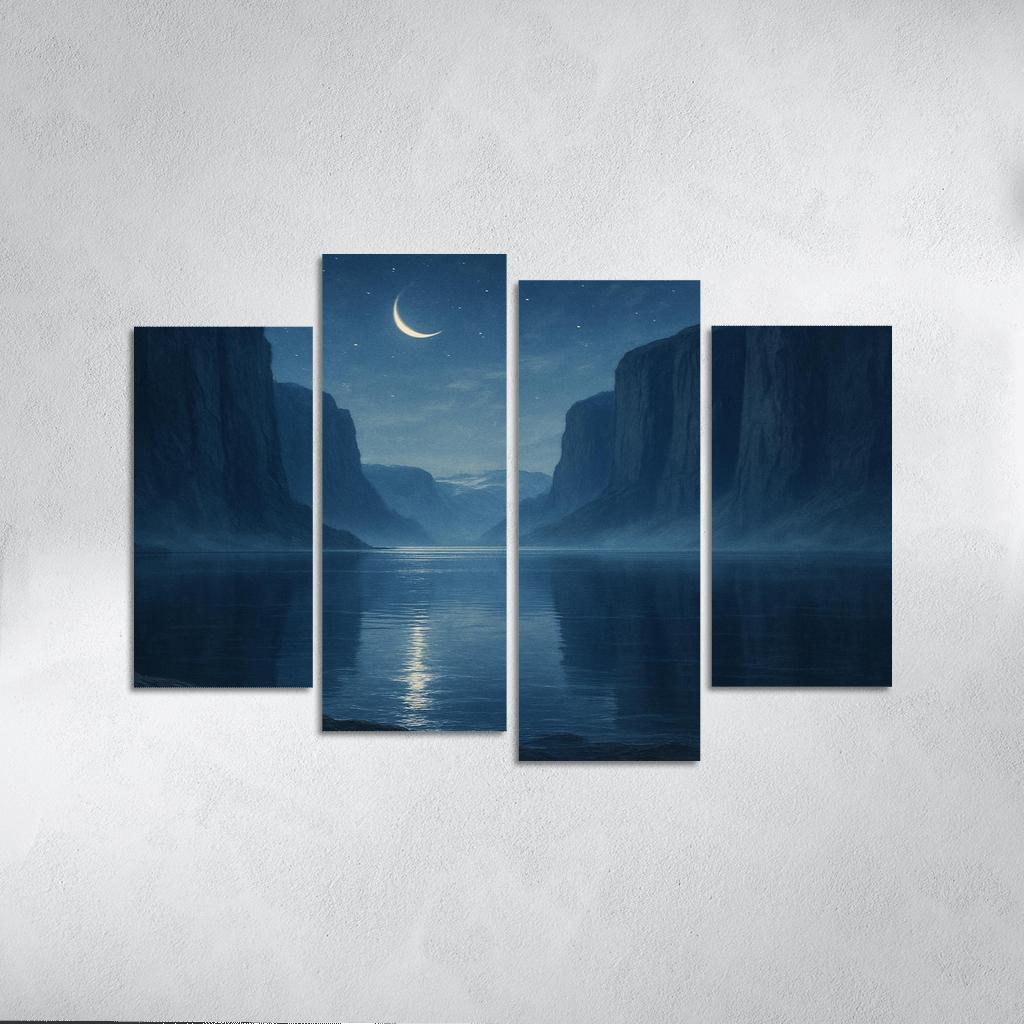 Moonlit Glass Fjord wall decor