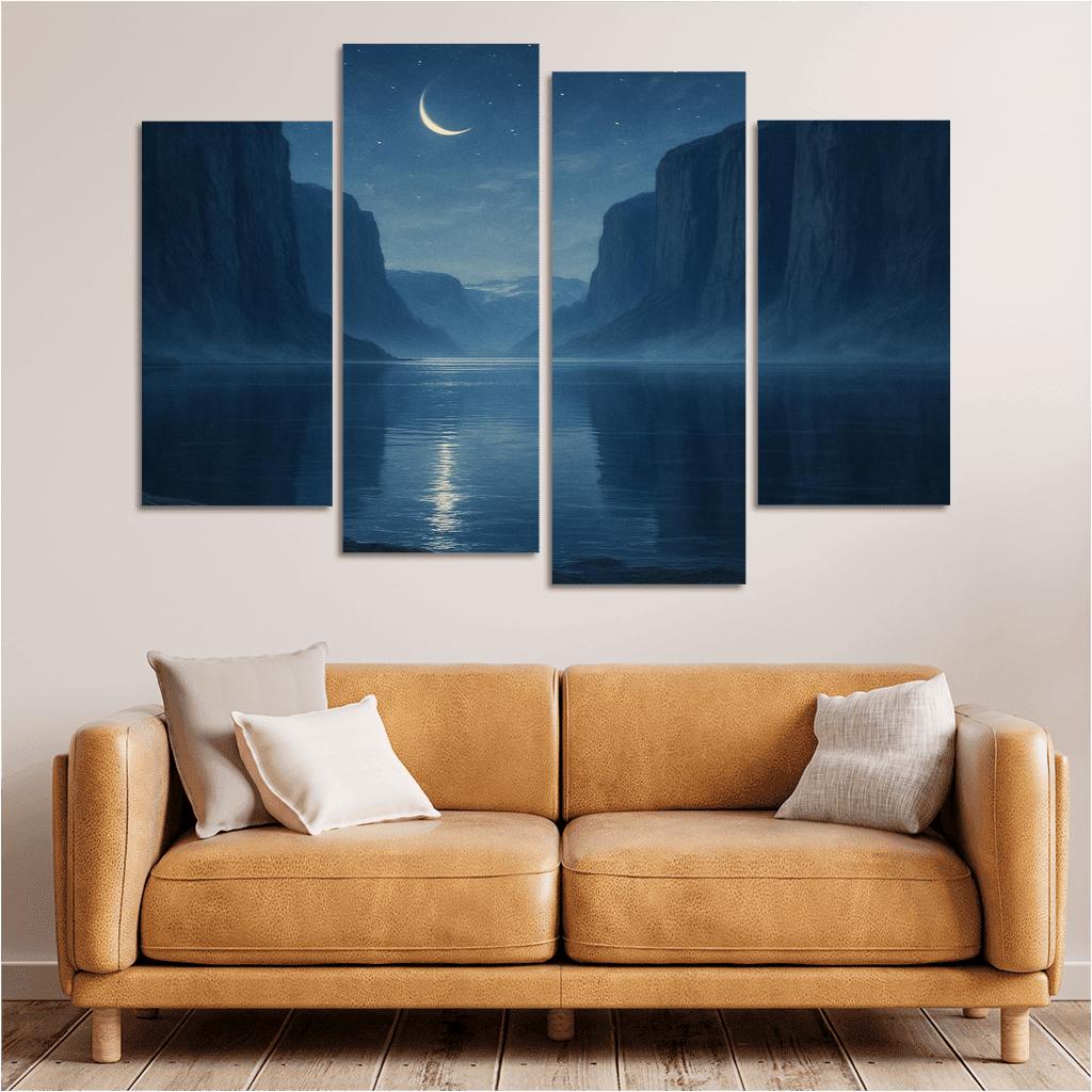 Moonlit Glass Fjord wall decor