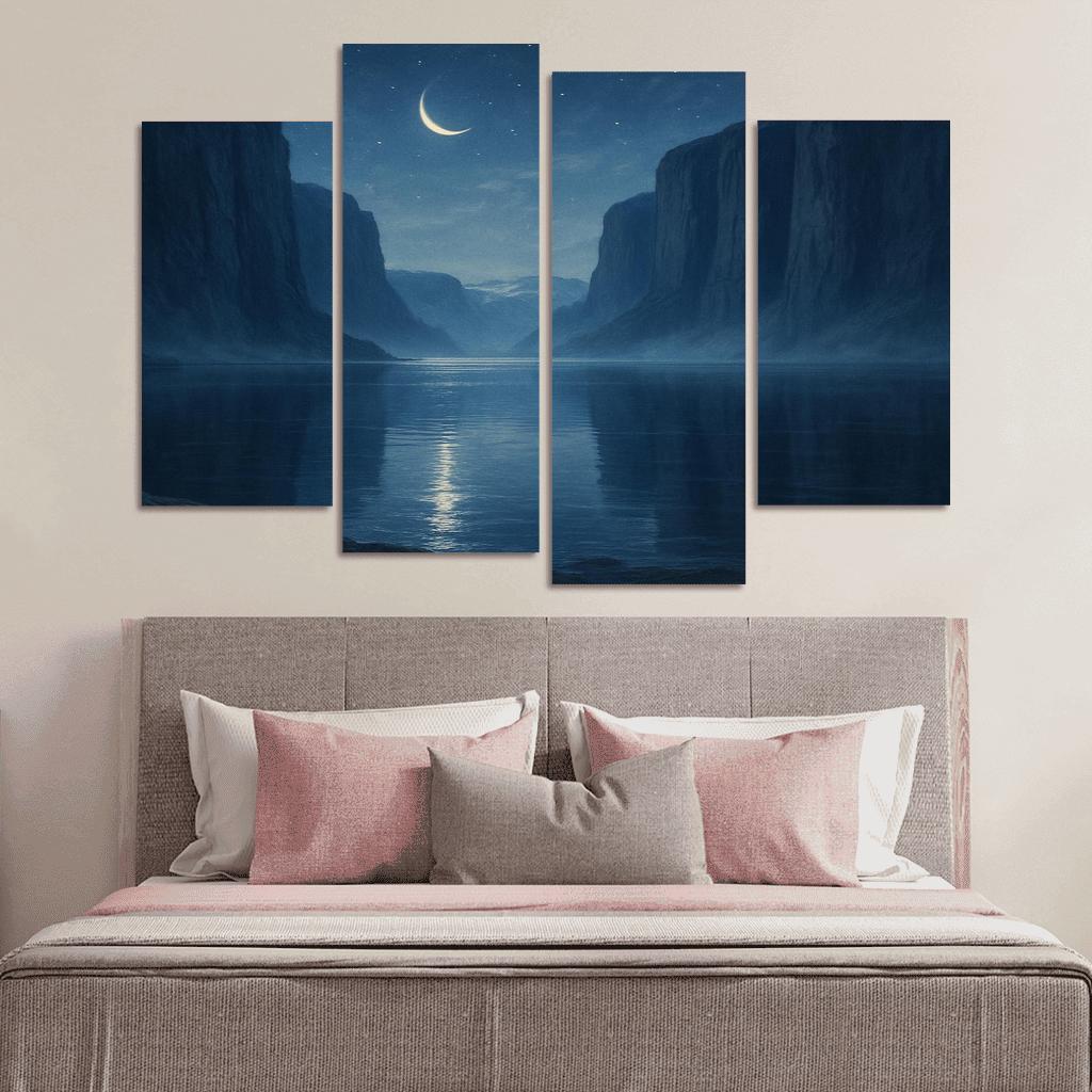 Moonlit Glass Fjord wall decor