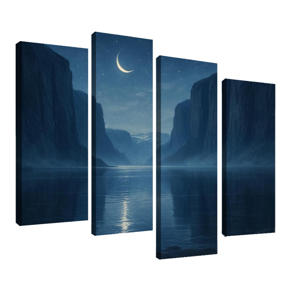 Moonlit Glass Fjord wall decor