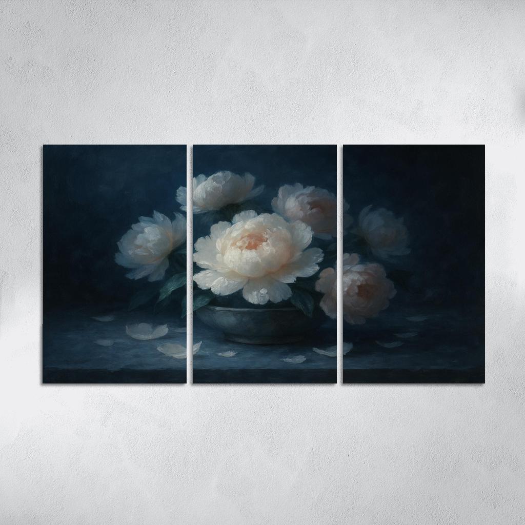 Moonlit Peony Tableau wall art